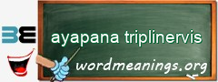 WordMeaning blackboard for ayapana triplinervis